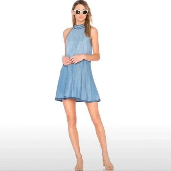 Cloth & Stone Halter Tencel Embroidered Dress - Picture 2 of 4